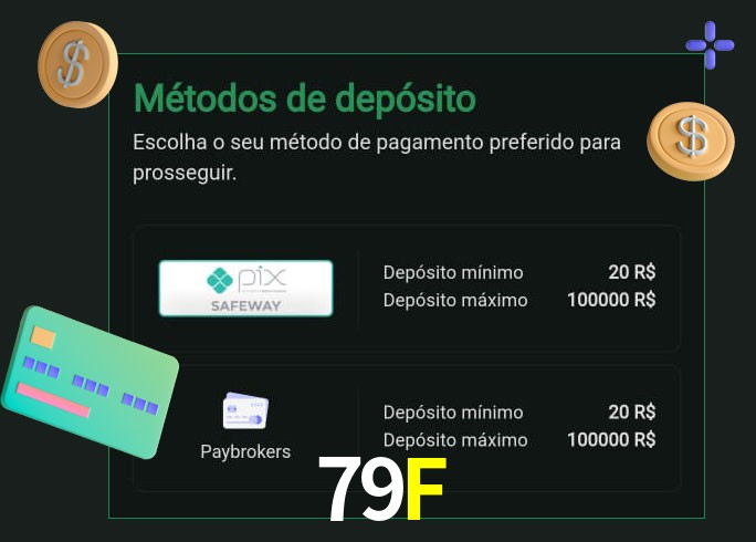 O cassino 79Fbet oferece uma grande variedade de métodos de pagamento